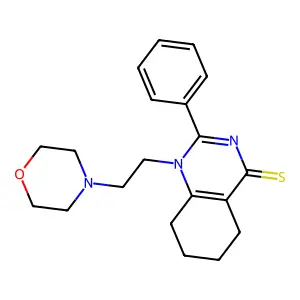 1-(2-morpholin-4-ylethyl)-2-phenyl-5,6,7,8-tetrahydroquinazoline-4-thione structure