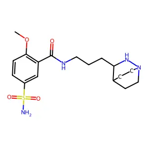 N-[3-(1,2-diazabicyclo[2.2.2]octan-3-yl)propyl]-2-methoxy-5-sulfamoylbenzamide structure
