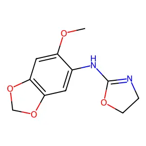 1,3-Benzodioxole, 5-methoxy-6-(2-oxazolin-2-ylamino)- structure