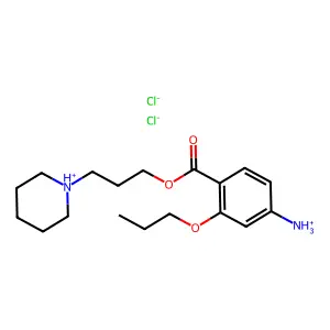 [4-(3-piperidin-1-ium-1-ylpropoxycarbonyl)-3-propoxyphenyl]azanium dichloride structure