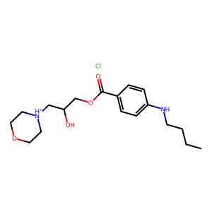 (2-hydroxy-3-morpholin-4-ium-4-ylpropyl) 4-(butylamino)benzoate chloride structure
