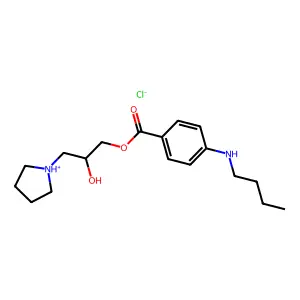 (2-hydroxy-3-pyrrolidin-1-ium-1-ylpropyl) 4-(butylamino)benzoate chloride structure