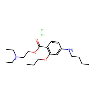 2-[4-(butylazaniumyl)-2-propoxybenzoyl]oxyethyl-diethylazanium dichloride structure