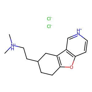 Benzofuro(3,2-c)pyridine, 1,2,3,4-tetrahydro-2-(2-(dimethylamino)ethyl)-, dihydrochloride structure