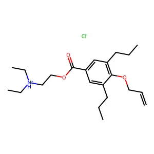 Benzoic acid, 4-(allyloxy)-3,5-dipropyl-, 2-(diethylamino)ethyl ester, hydrochloride structure