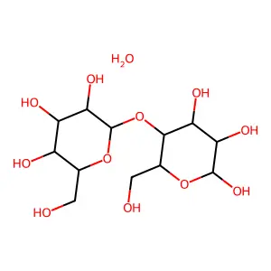 (2R,3R,4S,5R,6S)-2-(hydroxymethyl)-6-[(2R,3S,4R,5R)-4,5,6-trihydroxy-2-(hydroxymethyl)oxan-3-yl]oxyoxane-3,4,5-triolhydrate structure