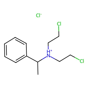 bis(2-chloroethyl)-(1-phenylethyl)azanium chloride structure