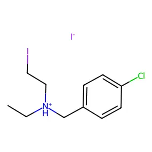 (4-chlorophenyl)methyl-ethyl-(2-iodoethyl)azanium iodide structure
