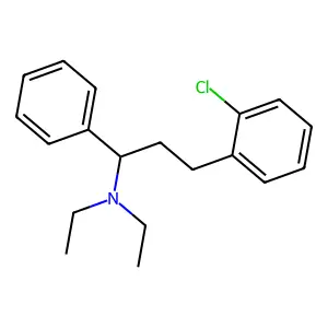 3-(2-chlorophenyl)-N,N-diethyl-1-phenylpropan-1-amine structure