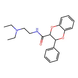 (2S,3R)-N-[2-(diethylamino)ethyl]-2-phenyl-2,3-dihydro-1,4-benzodioxine-3-carboxamide structure