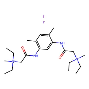 [2-[5-[[2-[diethyl(methyl)azaniumyl]acetyl]amino]-2,4-dimethylanilino]-2-oxoethyl]-diethyl-methylazanium diiodide structure