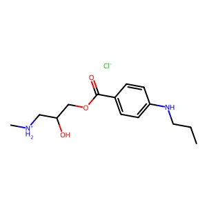 [2-hydroxy-3-[4-(propylamino)benzoyl]oxypropyl]-methylazanium chloride structure