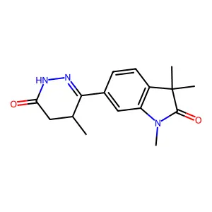 1,3,3-trimethyl-6-(4-methyl-6-oxo-4,5-dihydro-1H-pyridazin-3-yl)indol-2-one structure