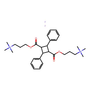 3-[2,4-diphenyl-3-[3-(trimethylazaniumyl)propoxycarbonyl]cyclobutanecarbonyl]oxypropyl-trimethylazanium diiodide structure