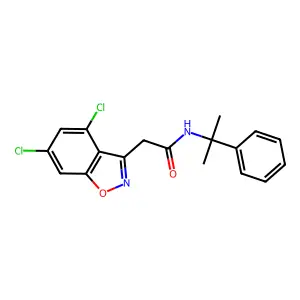 1,2-Benzisoxazole-3-acetamide, 4,6-dichloro-N-(1-methyl-1-phenylethyl)- structure