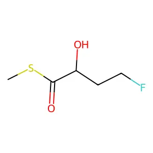 S-methyl 4-fluoro-2-hydroxybutanethioate structure