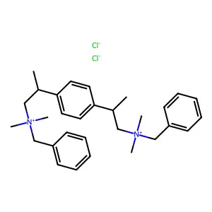 benzyl-[2-[4-[1-[benzyl(dimethyl)azaniumyl]propan-2-yl]phenyl]propyl]-dimethylazanium dichloride structure