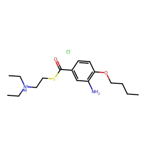 2-(3-amino-4-butoxybenzoyl)sulfanylethyl-diethylazanium chloride structure