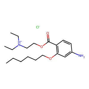 2-(4-amino-2-hexoxybenzoyl)oxyethyl-diethylazanium chloride structure