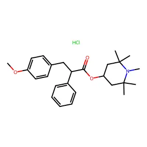 (1,2,2,6,6-pentamethylpiperidin-4-yl) 3-(4-methoxyphenyl)-2-phenylpropanoate;hydrochloride structure