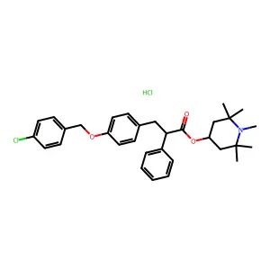 (1,2,2,6,6-pentamethylpiperidin-4-yl) 3-[4-[(4-chlorophenyl)methoxy]phenyl]-2-phenylpropanoate;hydrochloride structure