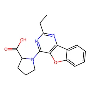 1-(2-ethyl-[1]benzofuro[3,2-d]pyrimidin-4-yl)pyrrolidine-2-carboxylic acid structure