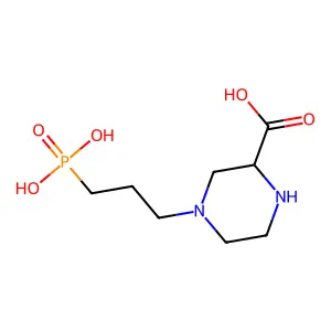 4-(3-phosphonopropyl)piperazine-2-carboxylic acid structure