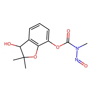 (3-hydroxy-2,2-dimethyl-3H-1-benzofuran-7-yl) N-methyl-N-nitrosocarbamate structure