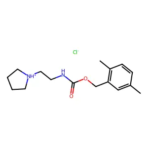 (2,5-dimethylphenyl)methyl N-(2-pyrrolidin-1-ium-1-ylethyl)carbamate chloride structure