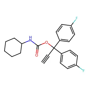 1,1-bis(4-fluorophenyl)prop-2-ynyl N-cyclohexylcarbamate structure