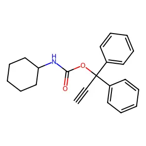 1,1-diphenylprop-2-ynyl N-cyclohexylcarbamate structure