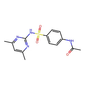 N-[4-[(4,6-dimethylpyrimidin-2-yl)sulfamoyl]phenyl]acetamide structure