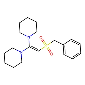 1-(2-benzylsulfonyl-1-piperidin-1-ylethenyl)piperidine structure