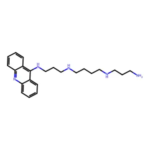 N'-[3-(acridin-9-ylamino)propyl]-N-(3-aminopropyl)butane-1,4-diamine structure