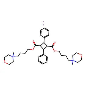 1,3-Cyclobutanedicarboxylic acid, 2,4-diphenyl-, diester with 1-(4-hydroxybutyl)-1-methylmorpholinium iodide structure