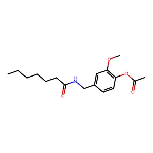Vanillylamine, N-heptanoyl-, acetate structure