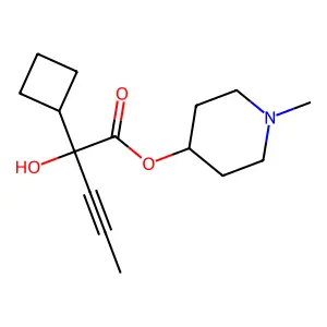 (1-methylpiperidin-4-yl) 2-cyclobutyl-2-hydroxypent-3-ynoate structure