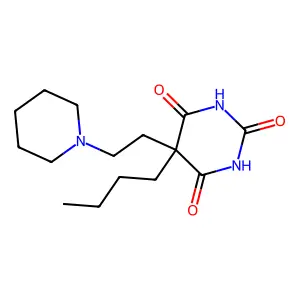 5-butyl-5-(2-piperidin-1-ylethyl)-1,3-diazinane-2,4,6-trione structure