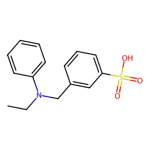 3-[(N-ethylanilino)methyl]benzenesulfonic acid structure