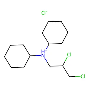 dicyclohexyl(2,3-dichloropropyl)azanium chloride structure