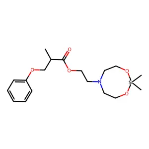 2-(2,2-dimethyl-1,3,6,2-dioxazasilocan-6-yl)ethyl 2-methyl-3-phenoxypropanoate structure