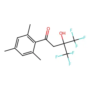 BUTYROPHENONE, 3-HYDROXY-4,4,4-TRIFLUORO-3-(TRIFLUOROMETHYL)-2',4',6'-TRIMETHYL- structure