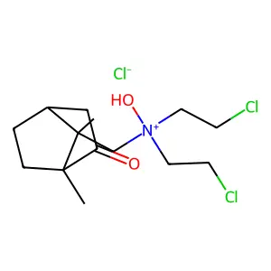 9-(Bis(2-chloroethyl)amino)camphor N-oxide hydrochloride structure