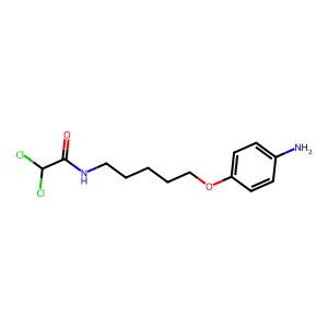 N-[5-(4-aminophenoxy)pentyl]-2,2-dichloroacetamide structure