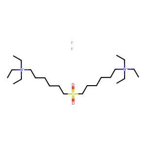 triethyl-[6-[6-(triethylazaniumyl)hexylsulfonyl]hexyl]azanium diiodide structure