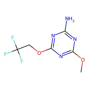 1,3,5-Triazin-2-amine, 4-methoxy-6-(2,2,2-trifluoroethoxy)- structure
