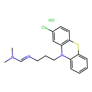 N'-[3-(2-chlorophenothiazin-10-yl)propyl]-N,N-dimethylmethanimidamidehydrochloride structure