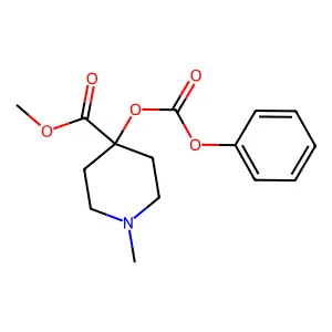 methyl 1-methyl-4-phenoxycarbonyloxypiperidine-4-carboxylate structure