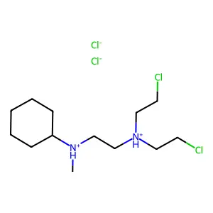 Ethylenediamine, N,N-bis(2-chloroethyl)-N'-cyclohexyl-N'-methyl-, dihydrochloride structure