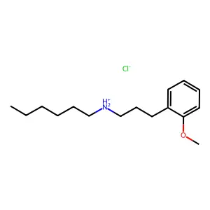 N-(3-(o-Methoxyphenyl)propyl)hexylamine hydrochloride structure